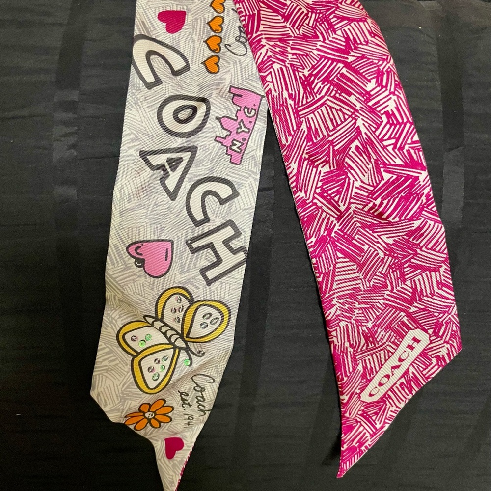 NWT Coach Pink and Gray Scarf